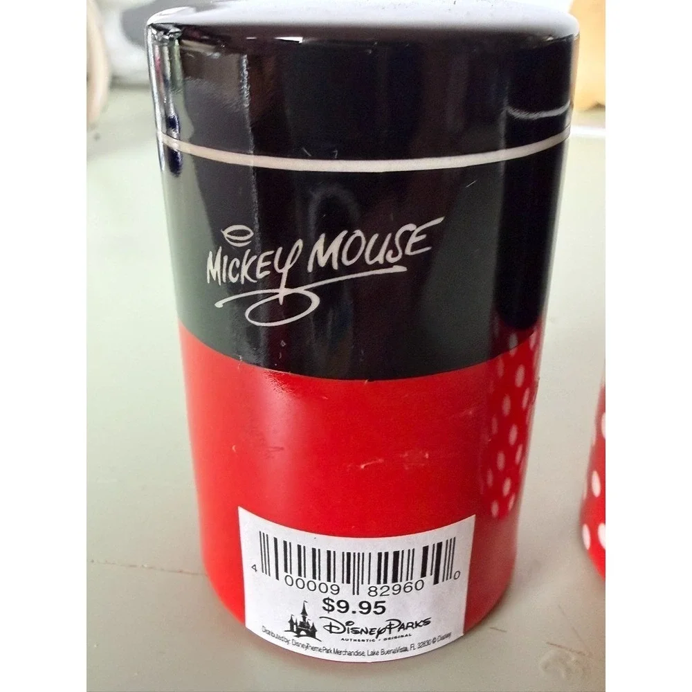 Disney‎ Parks Mickey Minnie Mouse Salt Pepper Shakers Ceramic Set New Tags